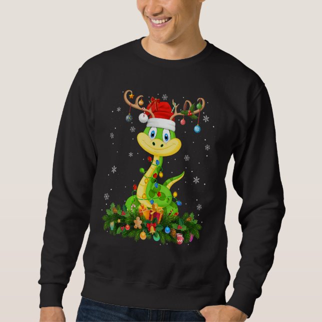 Sweatshirt Xmas Holiday Reindeer Hat Santa Snake Christmas (Devant)