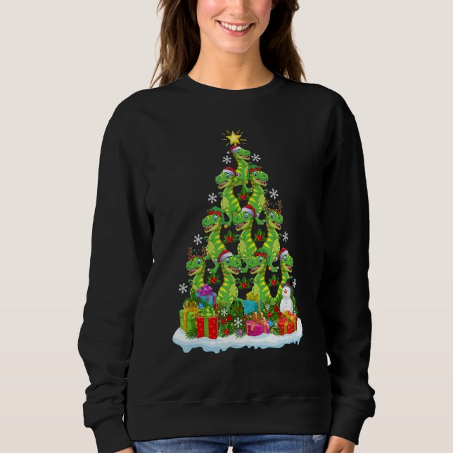 Sweatshirt Xmas Holiday   Santa Allosaurus Dinosaur Christmas (Devant)
