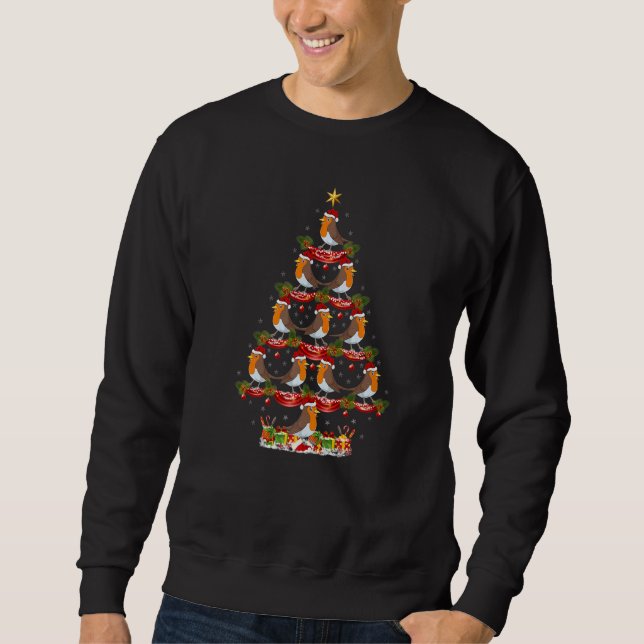Sweatshirt Xmas Holiday Santa American Robin Bird Christmas T (Devant)