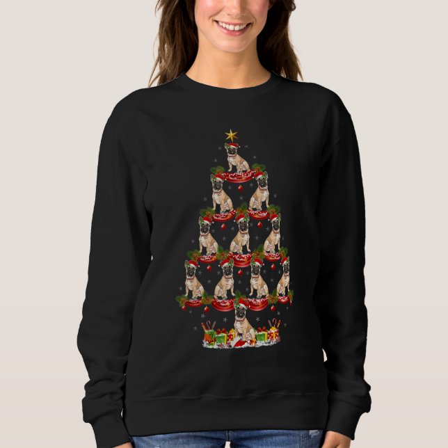 Sweatshirt Xmas Holiday   Santa Bulldog Christmas Tree (Devant)