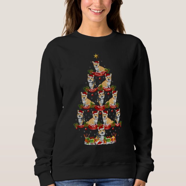 Sweatshirt Xmas Holiday Santa Cardigan Welsh Corgi Dog Christ (Devant)