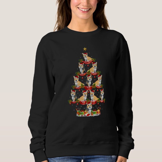Sweatshirt Xmas Holiday Santa Cardigan Welsh Corgi Dog Christ (Devant)