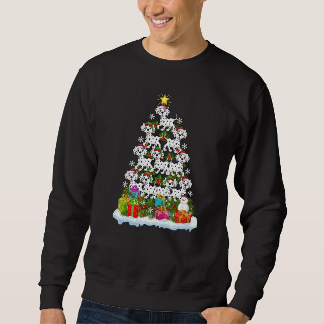 Sweatshirt Xmas Holiday  Santa Dalmatian Dog Christmas Tree (Devant)