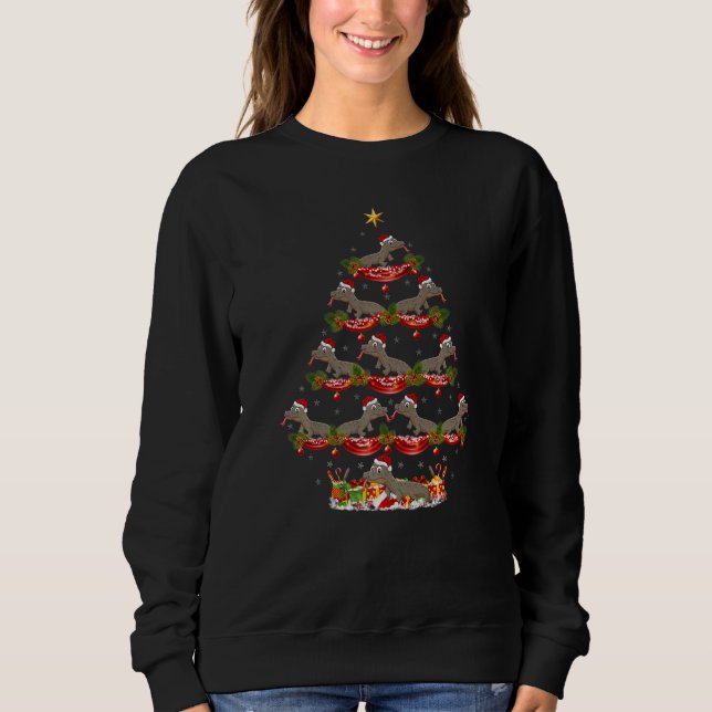Sweatshirt Xmas Holiday Santa Komodo Dragon Christmas Tree   (Devant)
