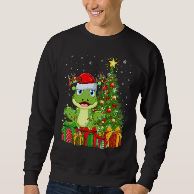 Sweatshirt Xmas Holiday Santa Poison Dart Frog Christmas Tree (Devant)