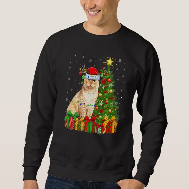 Sweatshirt Xmas Holiday Santa Scottish Fold Cat Christmas Tre (Devant)