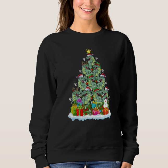 Sweatshirt Xmas Holiday Santa Tyrannosaurus Dinosaur Christma (Devant)
