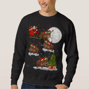 Sweatshirt Xmas Lighting Tree Père Noël équitation laine Mamm