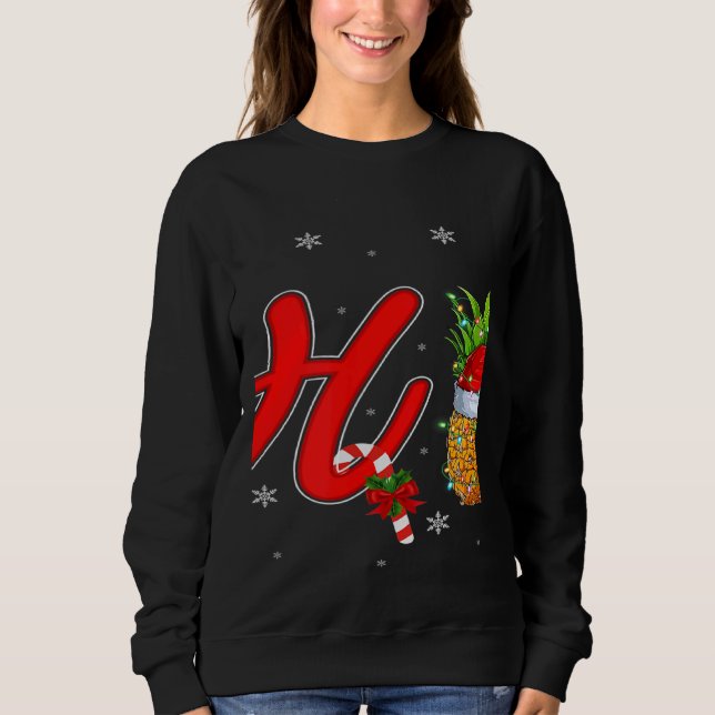 Sweatshirt Xmas Lights Pineapple Ho3 Ho Ho Ho Pineapple Chris (Devant)