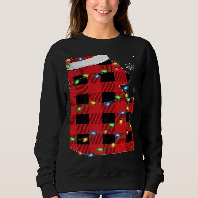 Sweatshirt Xmas Lights Red Buffalo Plaid Panda Christmas Paja (Devant)