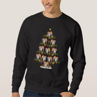 Sweatshirt Xmas Lights Santa English Bulldog Christmas Tree