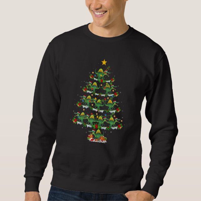 Sweatshirt Xmas Lights Spinosaurus Dinosaur Christmas Tree (Devant)