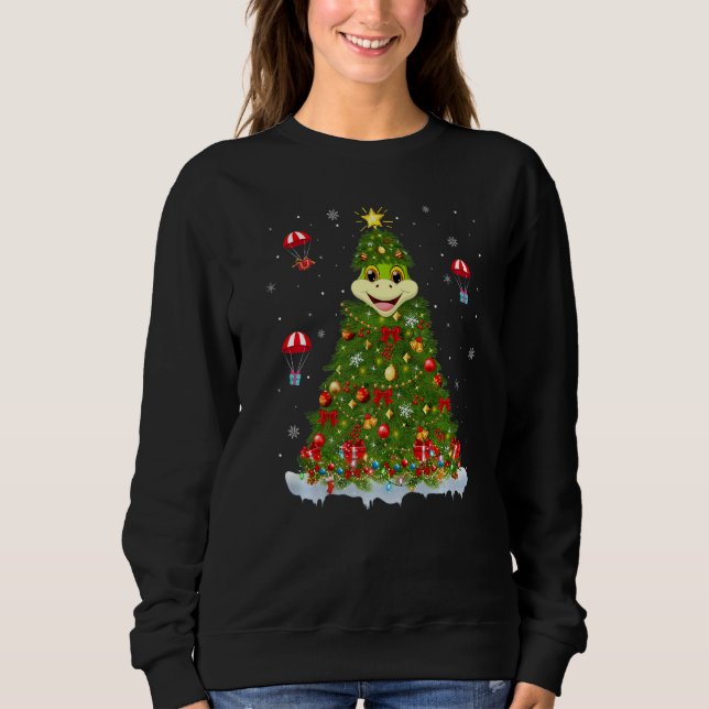 Sweatshirt Xmas Tree Decoration Lights Santa Poison Dart Frog (Devant)