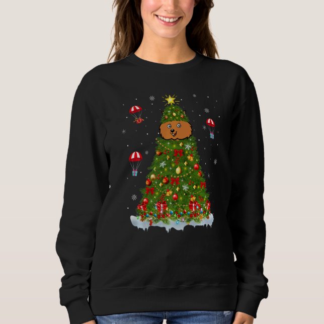 Sweatshirt Xmas Tree Decorations Lights Santa Quokka Christma (Devant)