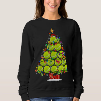 Sweatshirt Xmas Tree Tennis Xmas Lights Père Noël Tennis Ball