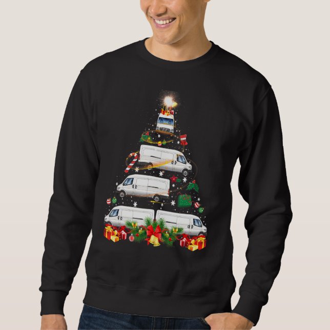 Sweatshirt Xmas Tree Van Xmas Lights Tree Driver Family Chri (Devant)