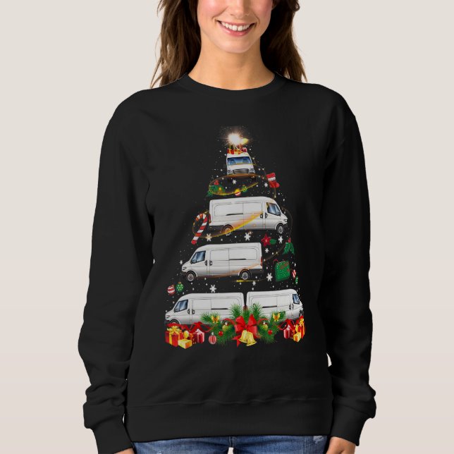 Sweatshirt Xmas Tree Van Xmas Lights Tree Driver Family Chri (Devant)