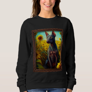 Sweatshirt Xoloitzcuintli Xolo Painting Sunflower Flower Mom 