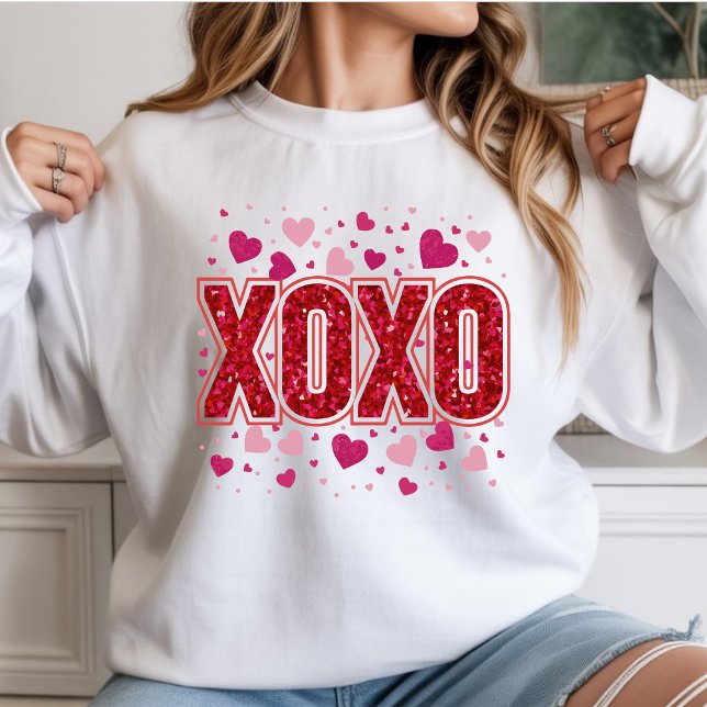 Sweatshirt XOXO – Cute Pink Typography Valentine’s Day (Créateur téléchargé)