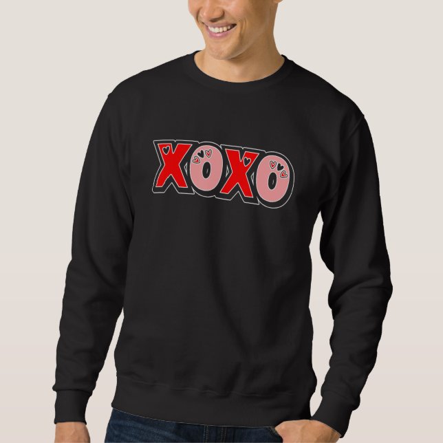 Sweatshirt XOXO Hearts Valentine's Day Funny Matching Couple  (Devant)