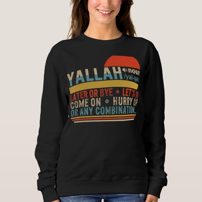 Sweatshirt Yallah Définition Arabe Musulman Salutation Aïd Is (Devant)