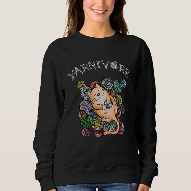 Sweatshirt yarnivore cat (Devant)