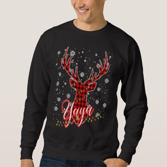 Sweatshirt Yaya Reindeer Family Matching Pyjama Christmas (Devant)