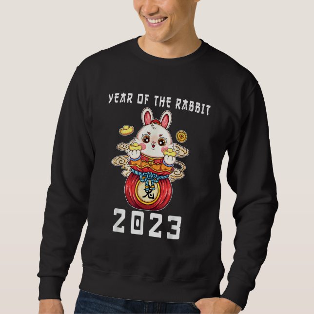 Sweatshirt Year of The Rabbit Chinese Zodiac Lunar New Year 2 (Devant)