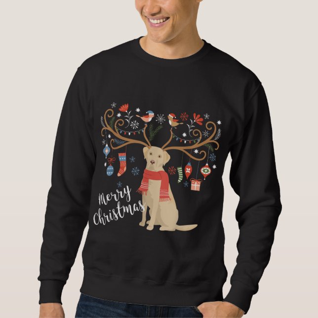 Sweatshirt Yellow Labrador Retriever Christmas Chien Lab Xmas (Devant)