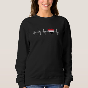 Sweatshirt Yéménite Heartbeat I Love Yemen Flag heart Pays