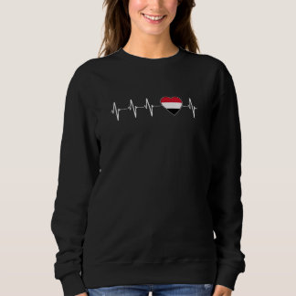 Sweatshirt Yéménite Heartbeat I Love Yemen Flag heart Pays