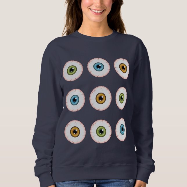 Sweatshirt Yeux de Halloween injectés de sang de différentes  (Devant)