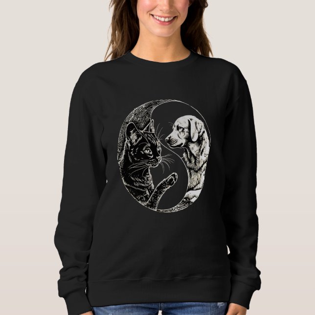 Sweatshirt Yin Yang Chat Et Chien Feng Shui Ying Yang Chien E (Devant)