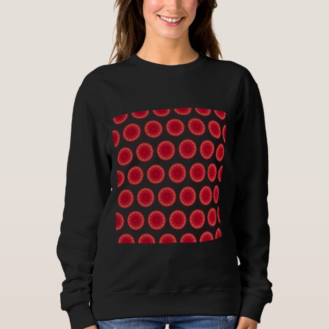 Sweatshirt Yoga Bulkbuy Red Mandala Print (Devant)