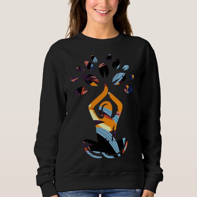 Sweatshirt Yoga bulkbuy Yoga Parce que Adulte est dur Yoga (Devant)