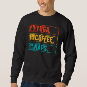 Sweatshirt Yoga Café Siestes - Style Vintage Zen Yoga Méditat