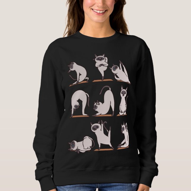 Sweatshirt Yoga chat siamois (Devant)