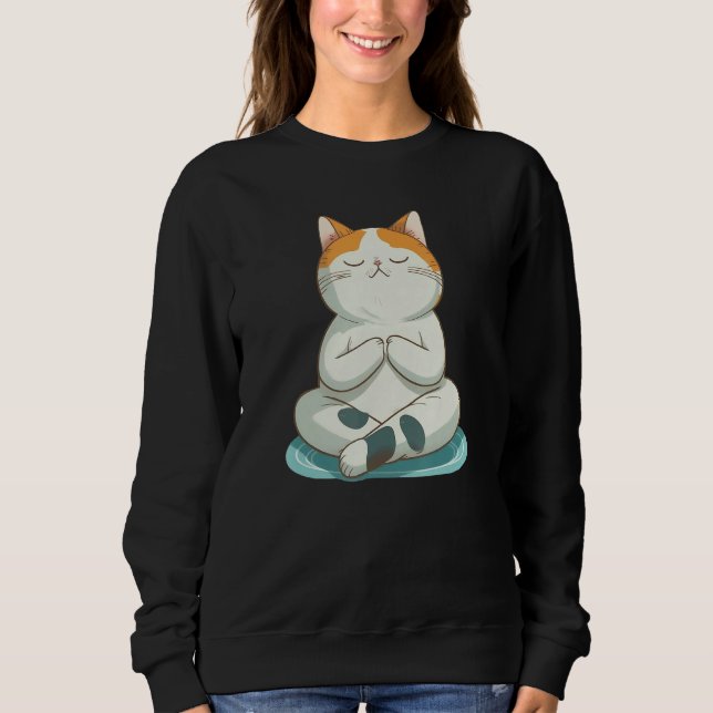 Sweatshirt Yoga Cute Kitty Cat (Devant)