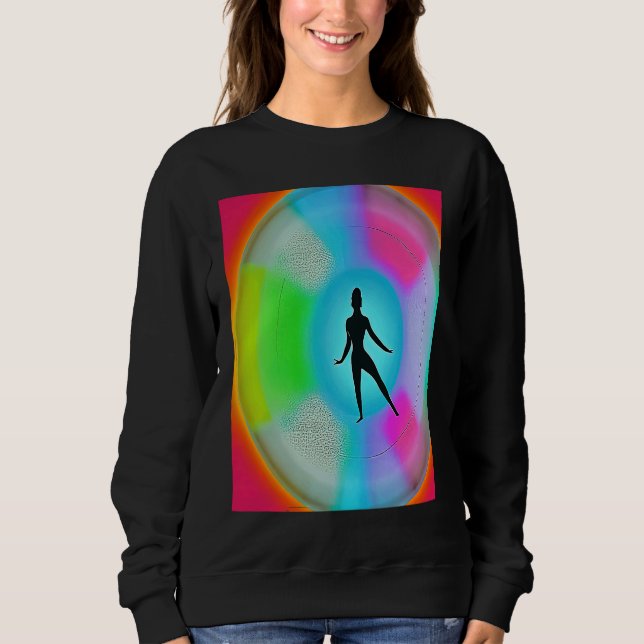 Sweatshirt Yoga Girl Female Sun Salutation Meditation Chakra  (Devant)