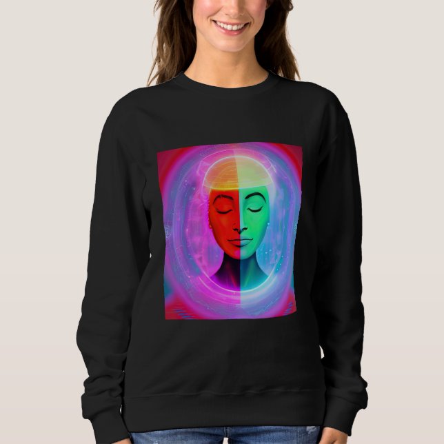 Sweatshirt Yoga Girl Female Sun Salutation Meditation Chakra  (Devant)