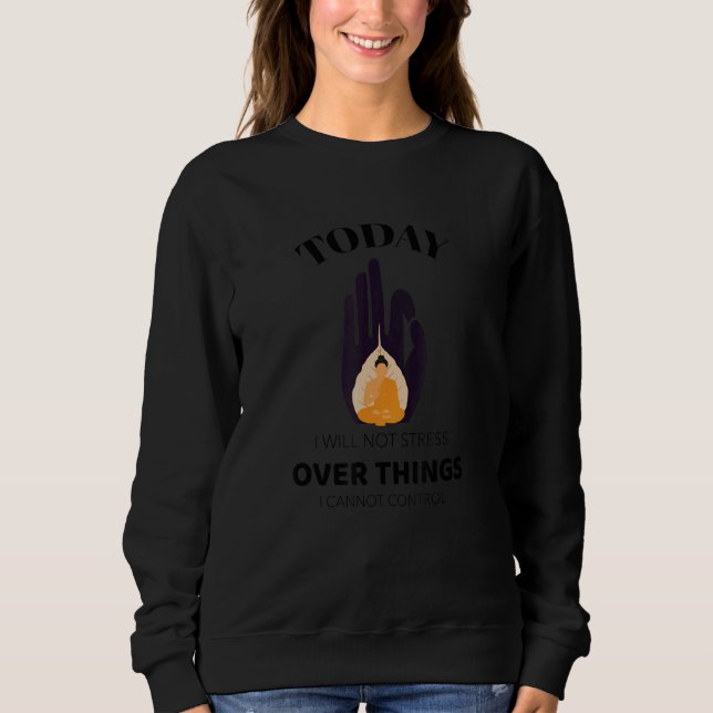 Sweatshirt Yoga Happy Budha Graphic Meditation Stress Apparel (Devant)