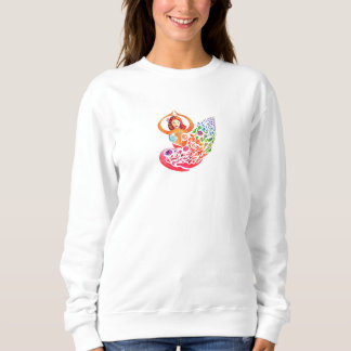 Sweatshirt Yoga Meditation Rainbow Woman Silouete