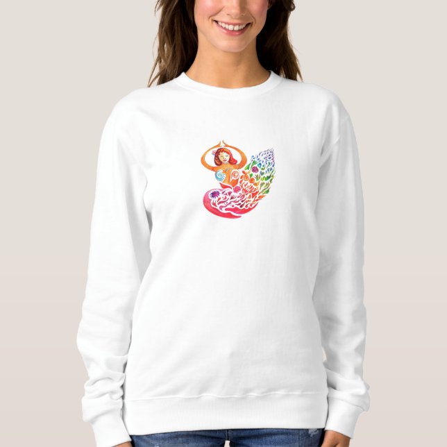 Sweatshirt Yoga Meditation Rainbow Woman Silouete (Devant)