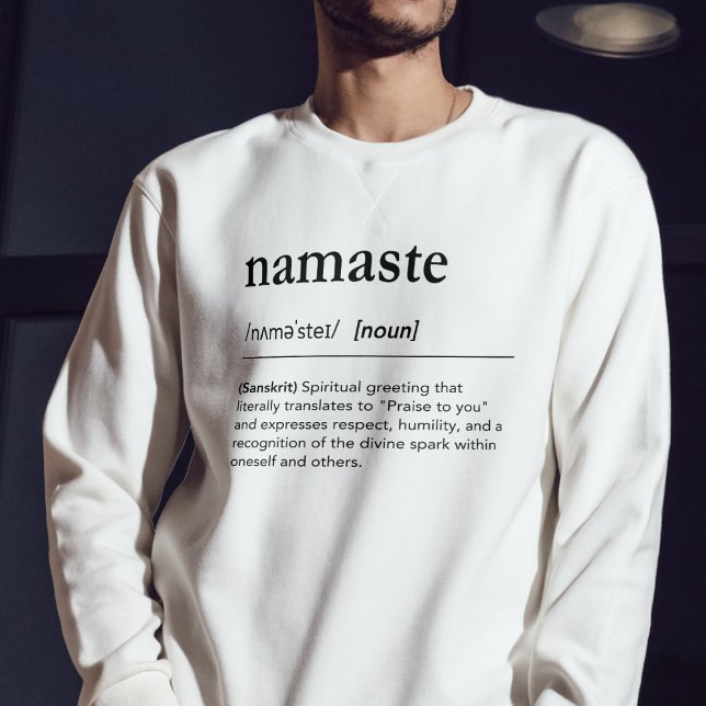 Sweatshirt Yoga moderne Cadeau Namaste Définition Typographie (Créateur téléchargé)