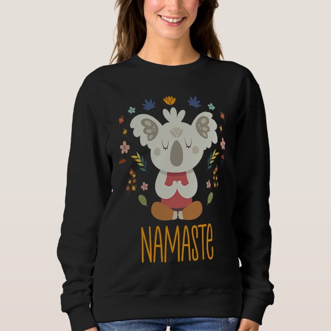 Sweatshirt Yoga Namaste Koala Yoga for Outdoor Meditation (Devant)