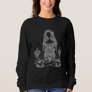 Sweatshirt Yoga Namaste Moon Buddha Pose