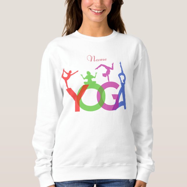 Sweatshirt Yoga Poses Silhouettes Thunder_Cove (Devant)