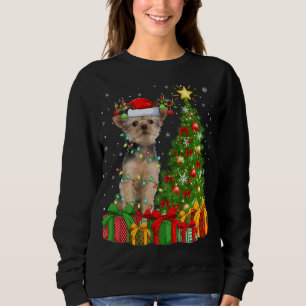 Sweatshirt Yorkie Chien Éclairage Xmas Arbre Santa Hat Yorkie