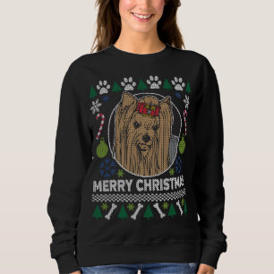 Sweatshirt Yorkie Chien race laide pull de Noël
