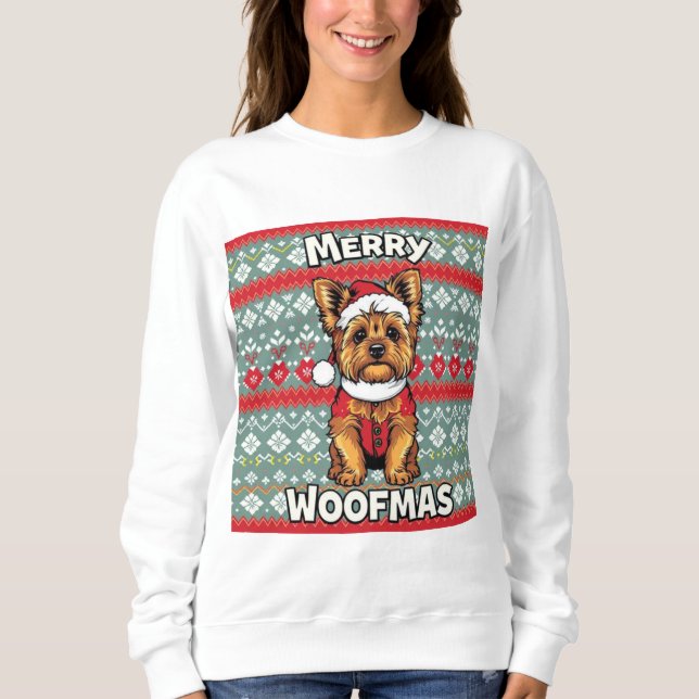 Sweatshirt Yorkie Merry  Woofmas (Devant)